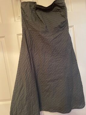 J. Crew Gray textured Strapless Dress